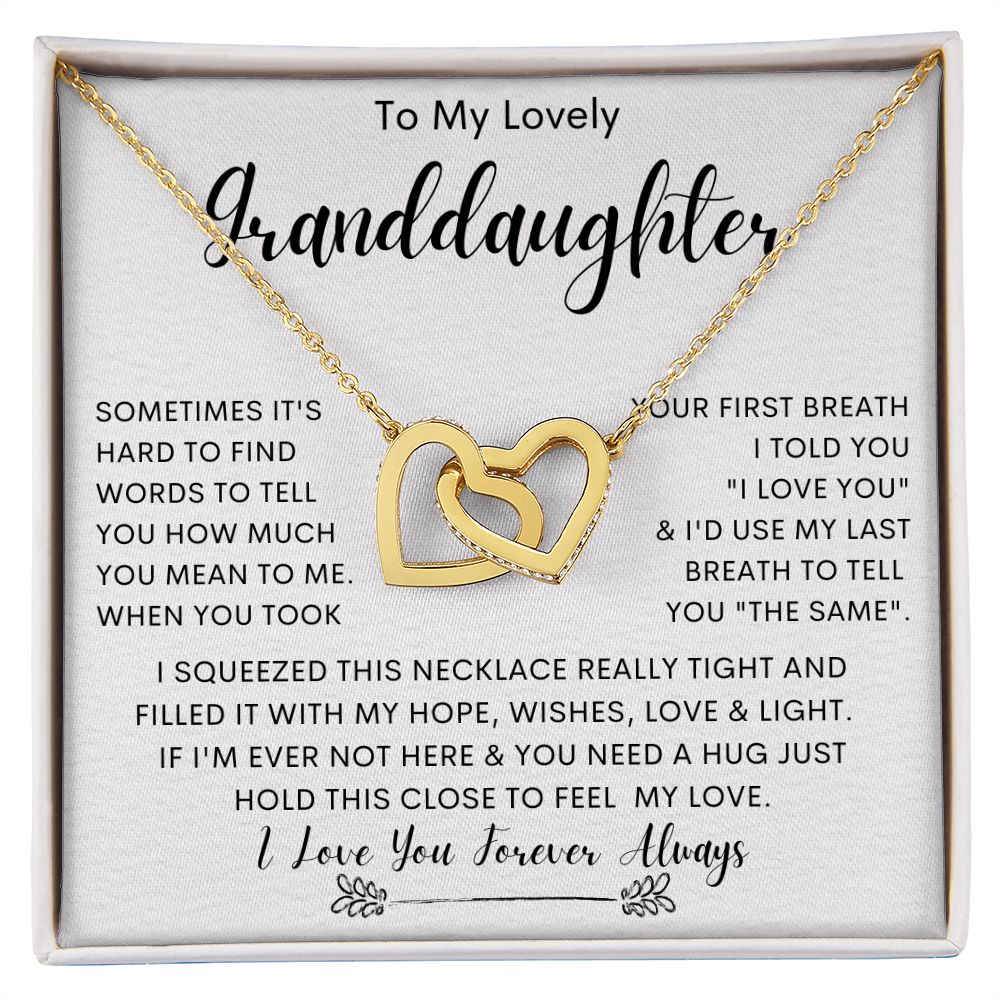 To My Lovely Granddaughter | Interlocking Hearts necklace