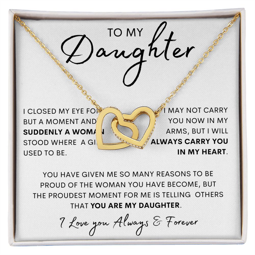 TO MY DAUGHTER | Interlocking Hearts | Gift For Daughter, Birthday Gift, Daughter Necklace, To My Daughter Gift,