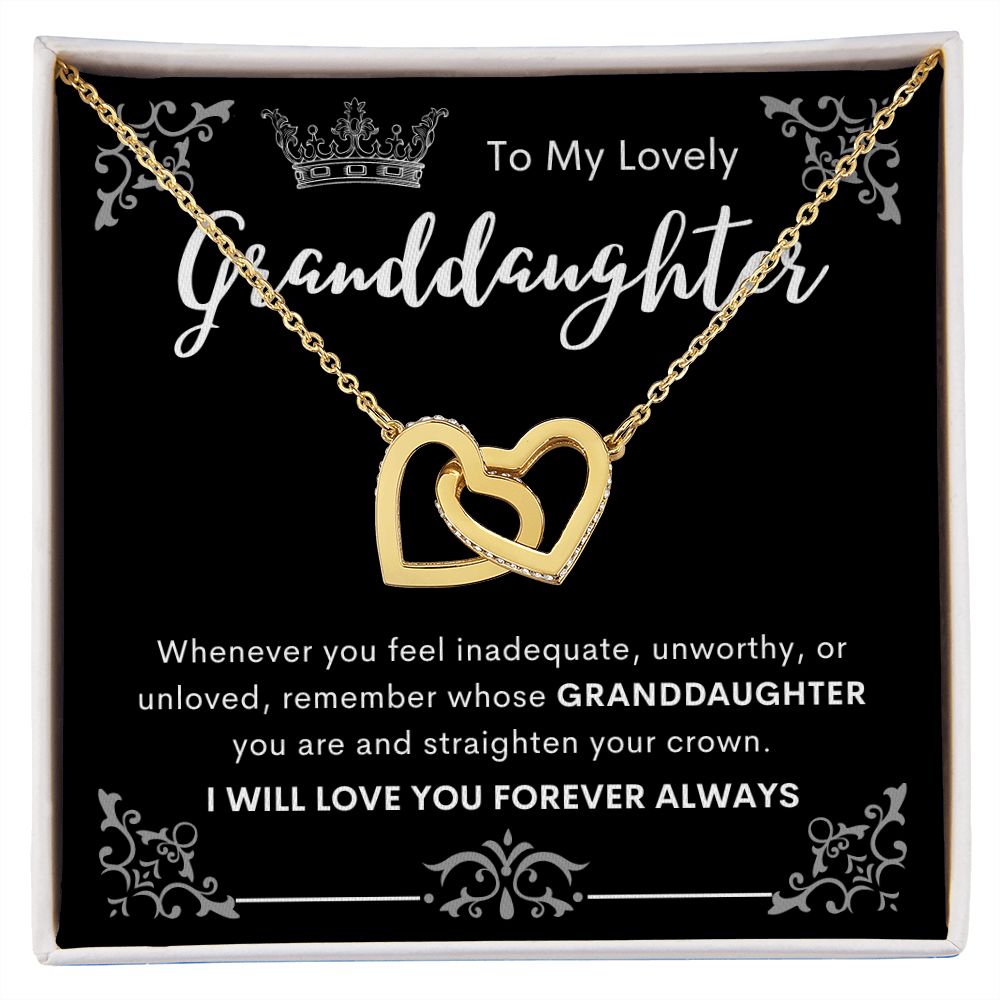 To My Lovely Granddaughter | Interlocking Hearts necklace
