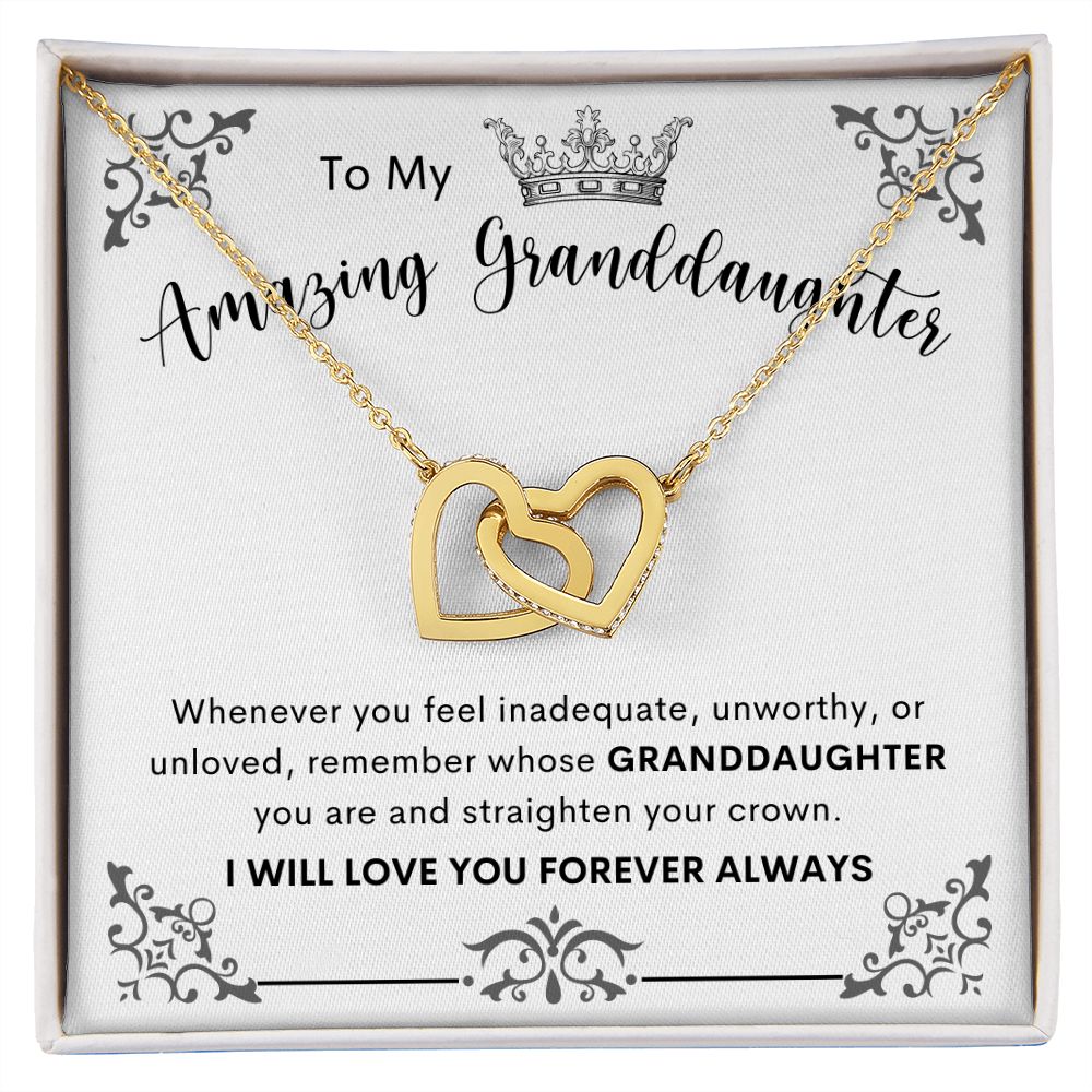 To My Amazing Granddaughter | Interlocking Hearts necklace
