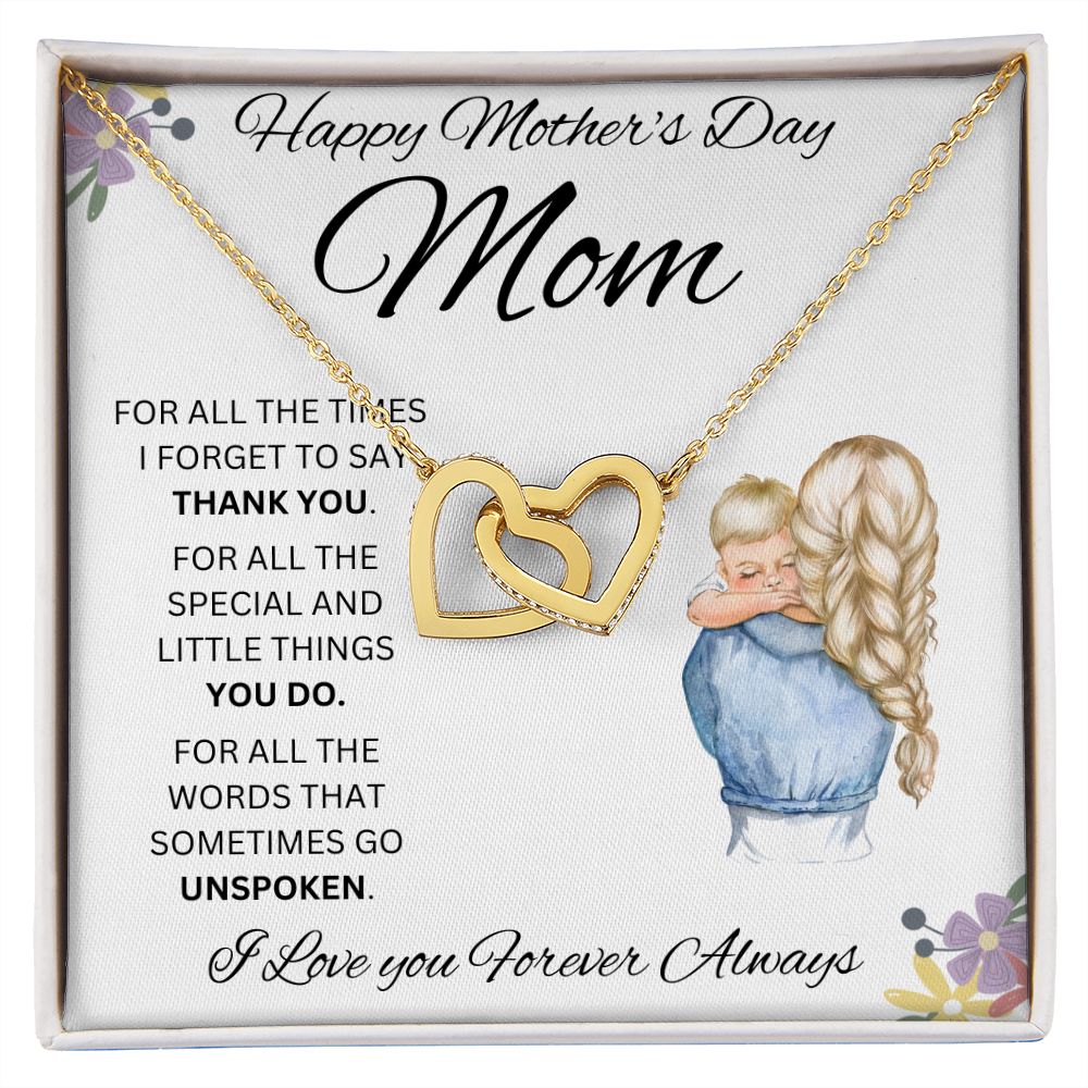 Happy Mother's Day Mom | Interlocking Hearts necklace