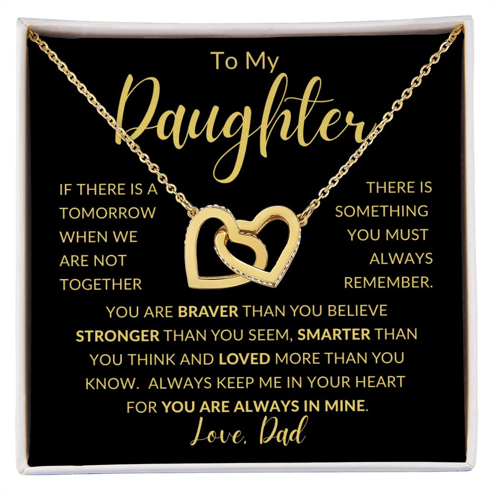 TO MY DAUGHTER | Interlocking Hearts necklace | Gift For Daughter, Daughter Necklace, Birthday Gift, To My Daughter Gift
