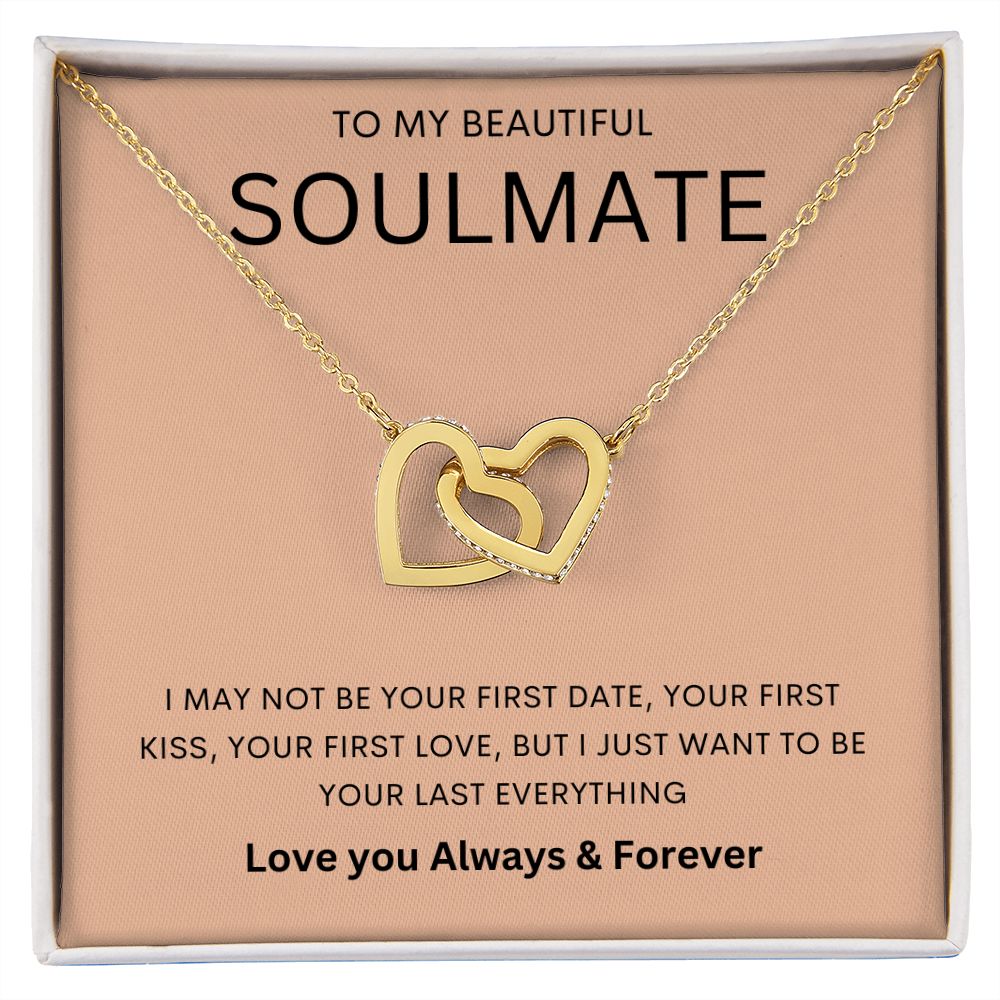 TO MY BEAUTIFUL SOULMATE | Interlocking Hearts necklace | Soulmate gift, Anniversary gift, Gift for soulmate Wife necklace,