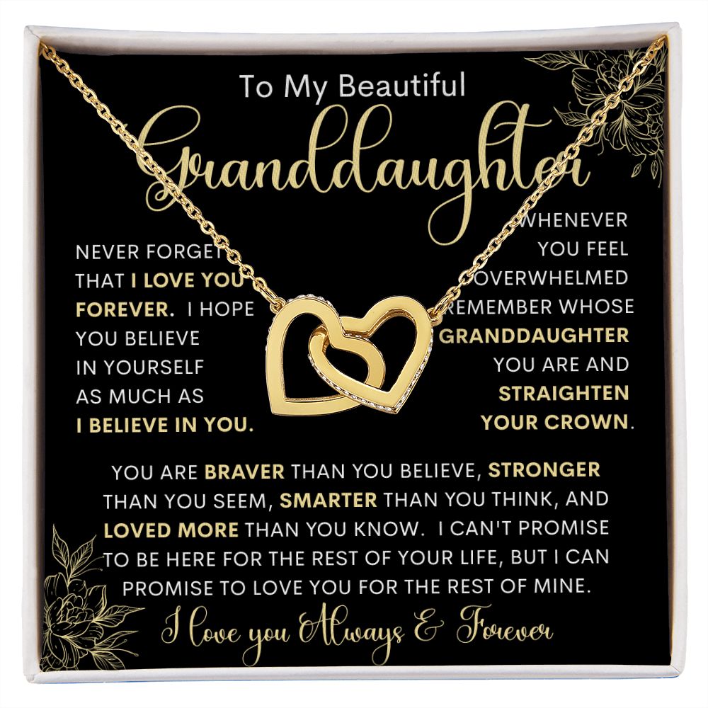 To My Beautiful Granddaughter | Interlocking Hearts necklace