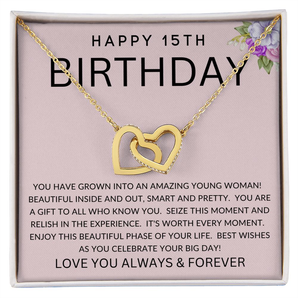 Happy 15th Birthday | Interlocking Hearts necklace