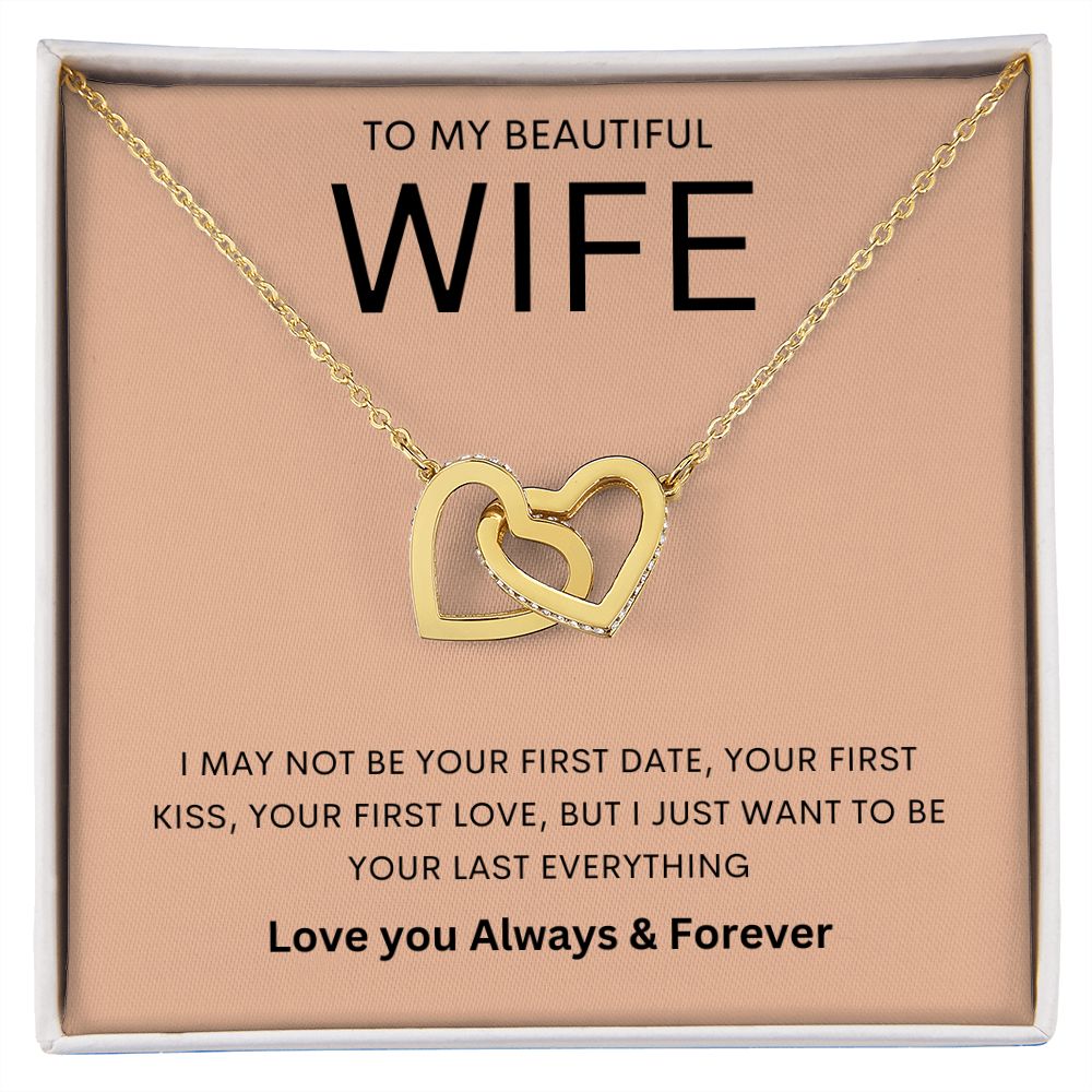 TO MY BEAUTIFUL WIFE | Interlocking Hearts necklace | To My Wife Gifts, Gift for wife, Anniversary gift, Necklace for wife, Wife gift ideas
