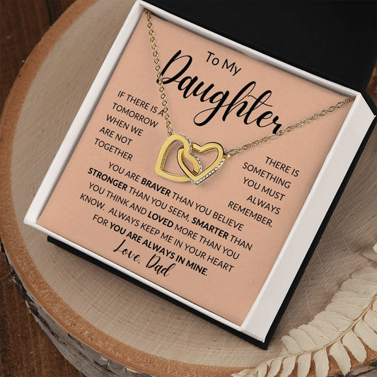 TO MY DAUGHTER | Interlocking Hearts necklace | Gift For Daughter, Daughter Necklace, Birthday Gift, To My Daughter Gift