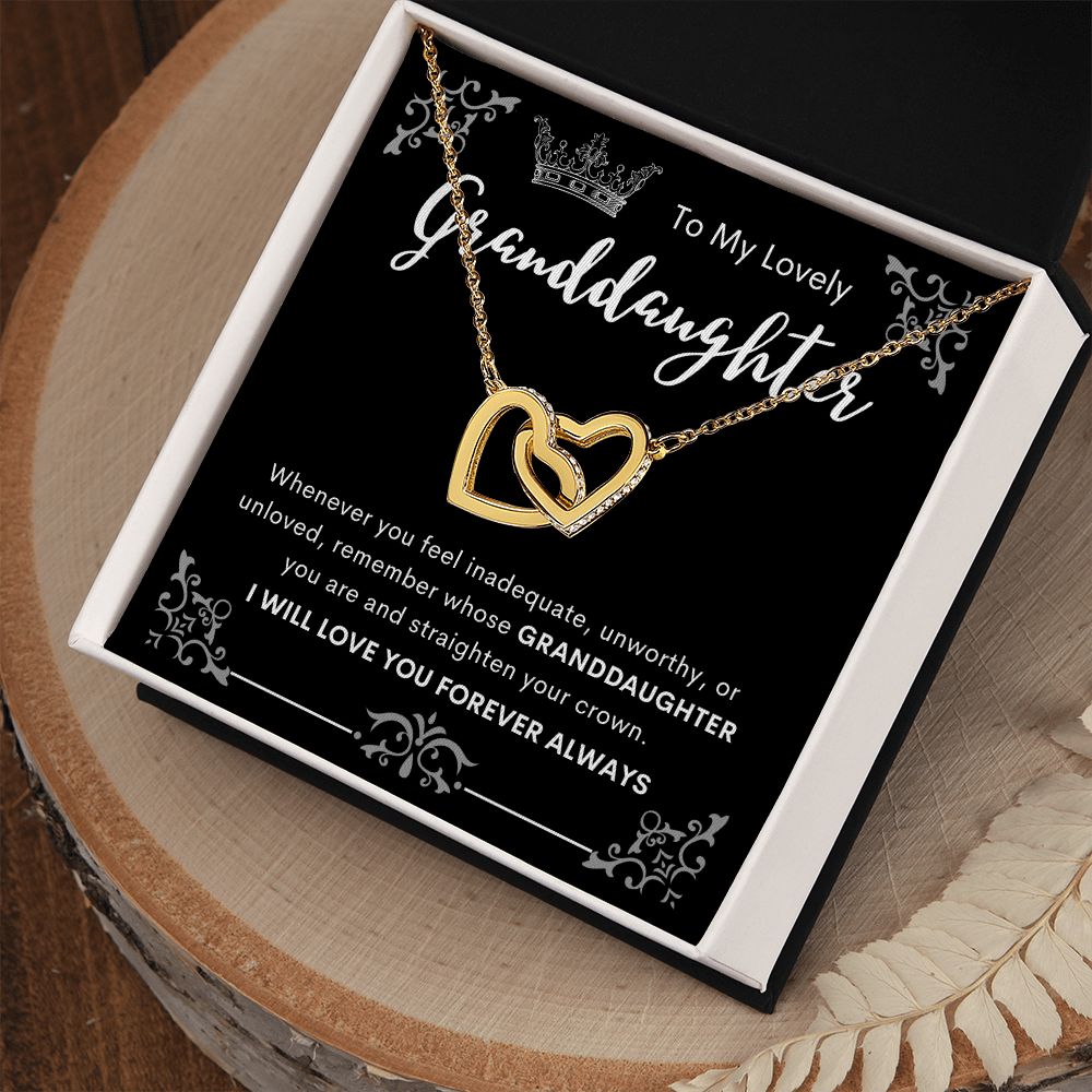 To My Lovely Granddaughter | Interlocking Hearts necklace
