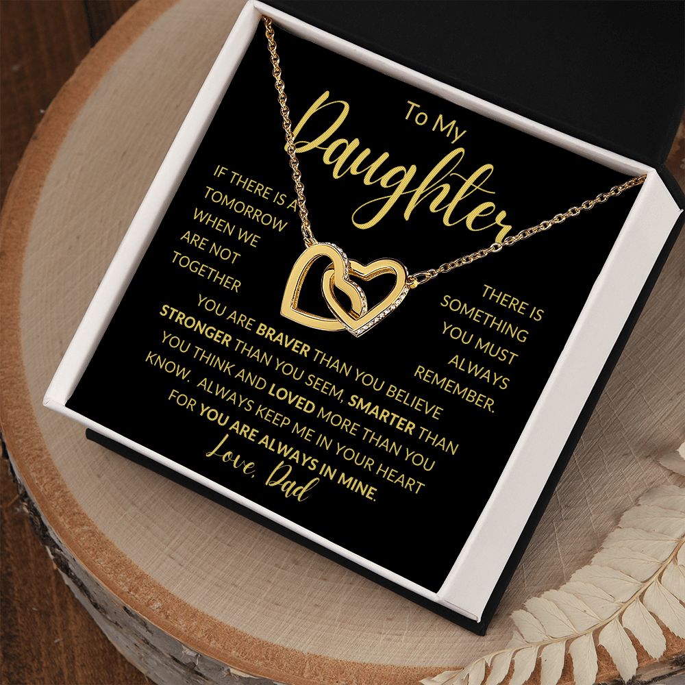 TO MY DAUGHTER | Interlocking Hearts necklace | Gift For Daughter, Daughter Necklace, Birthday Gift, To My Daughter Gift