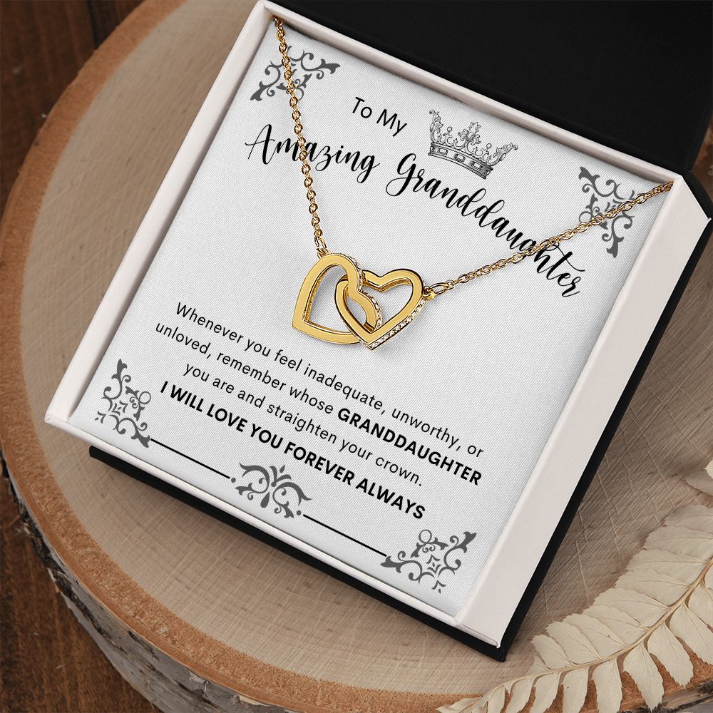 To My Amazing Granddaughter | Interlocking Hearts necklace