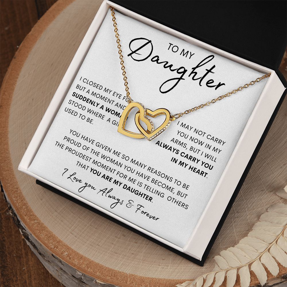 TO MY DAUGHTER | Interlocking Hearts | Gift For Daughter, Birthday Gift, Daughter Necklace, To My Daughter Gift,