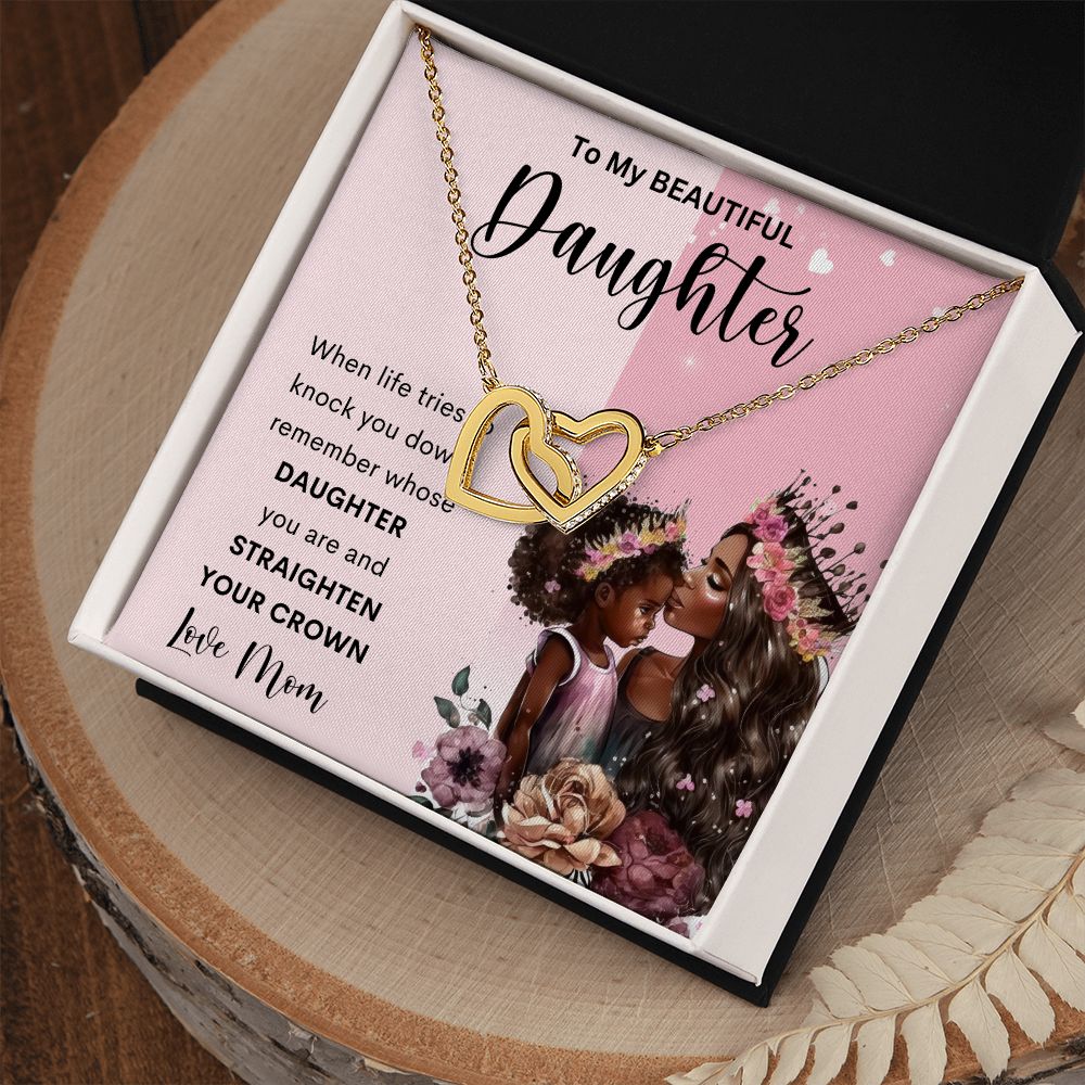 To My Beautiful Daughter | Interlocking Hearts necklace