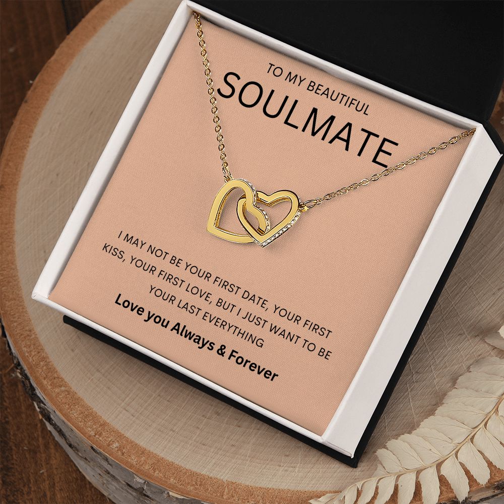 TO MY BEAUTIFUL SOULMATE | Interlocking Hearts necklace | Soulmate gift, Anniversary gift, Gift for soulmate Wife necklace,