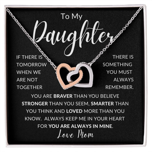 TO MY DAUGHTER | INTERLOCKING HEART | Gift For Daughter, Birthday Gift, Daughter Necklace, To My Daughter Gift, Daughter Birthday