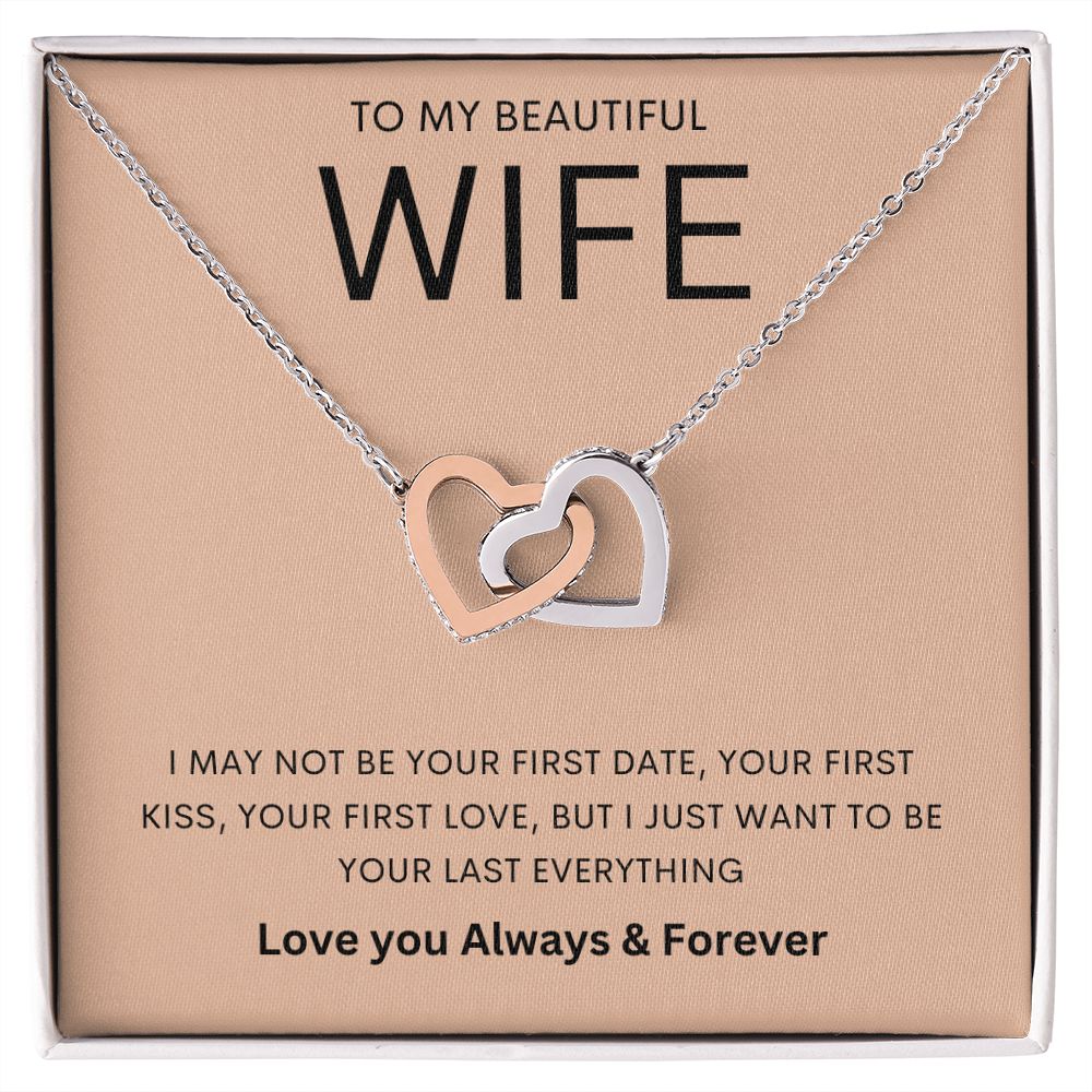 TO MY BEAUTIFUL WIFE | Interlocking Hearts necklace | To My Wife Gifts, Gift for wife, Anniversary gift, Necklace for wife, Wife gift ideas