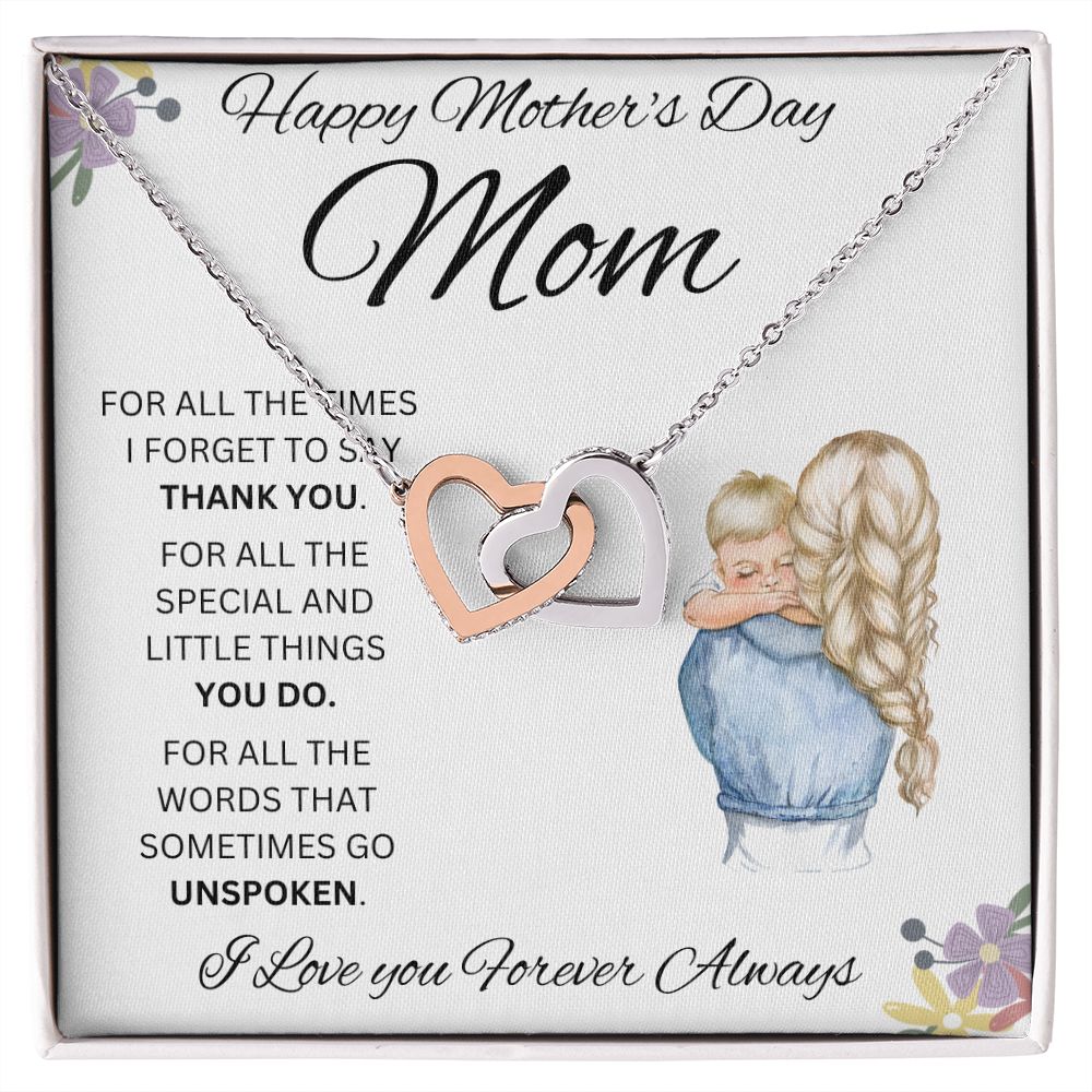 Happy Mother's Day Mom | Interlocking Hearts necklace