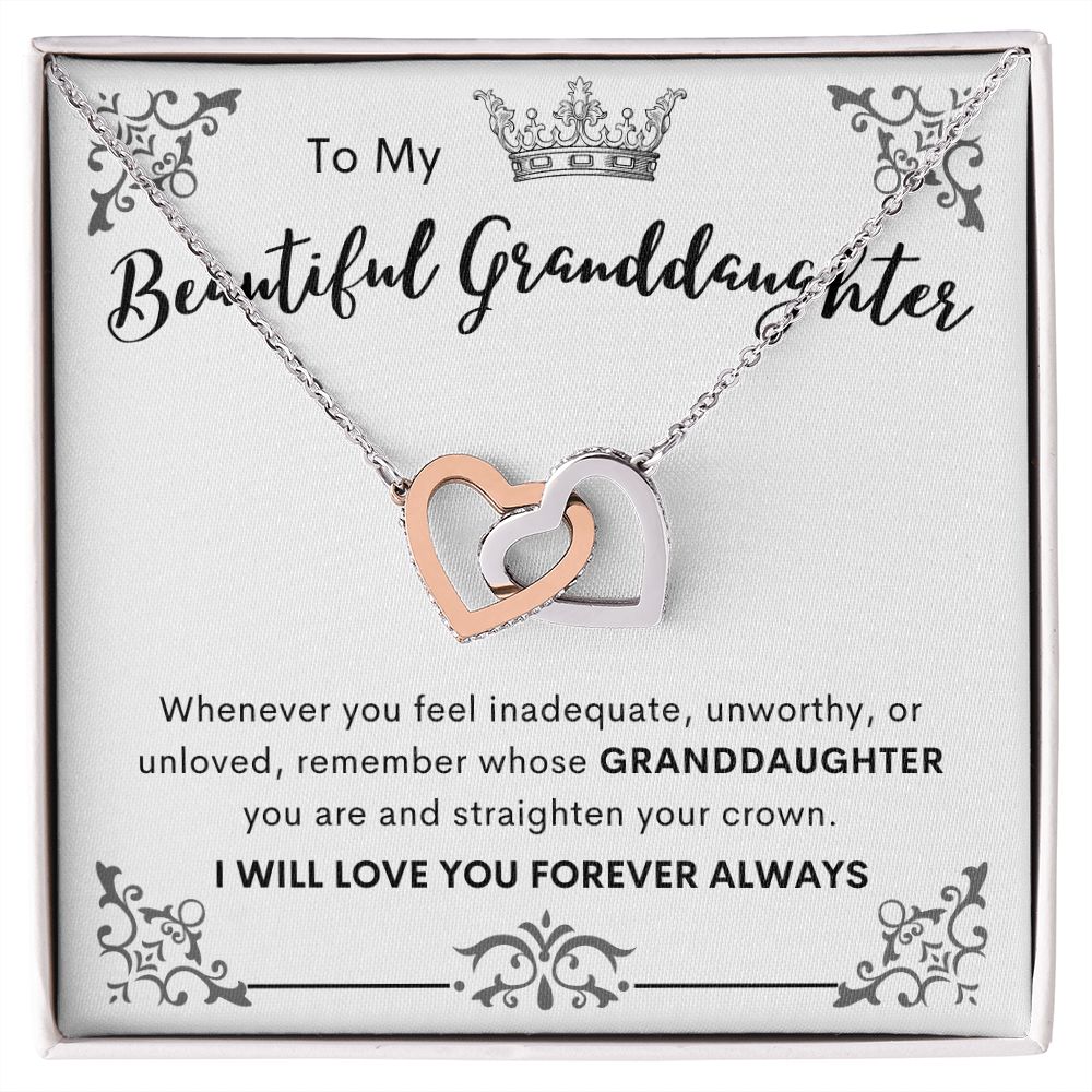 To My Beautiful Granddaughter | Interlocking Hearts necklace