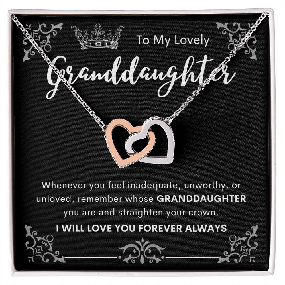 To My Lovely Granddaughter | Interlocking Hearts necklace