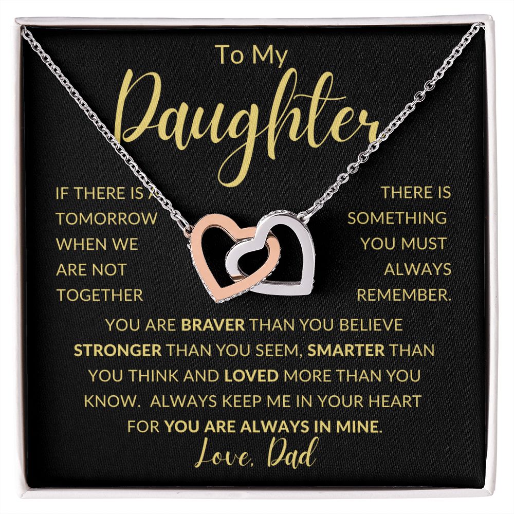 TO MY DAUGHTER | Interlocking Hearts necklace | Gift For Daughter, Daughter Necklace, Birthday Gift, To My Daughter Gift