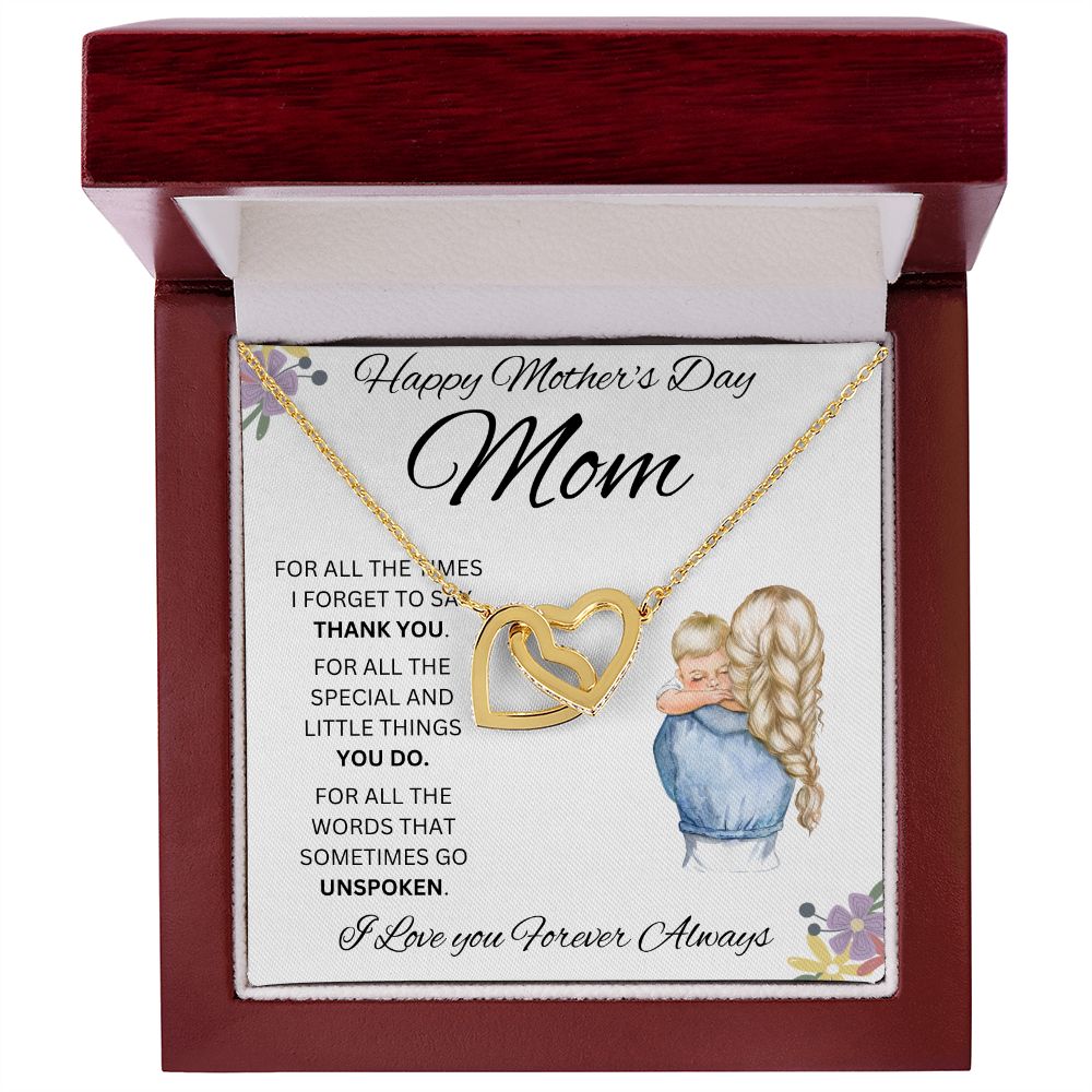 Happy Mother's Day Mom | Interlocking Hearts necklace