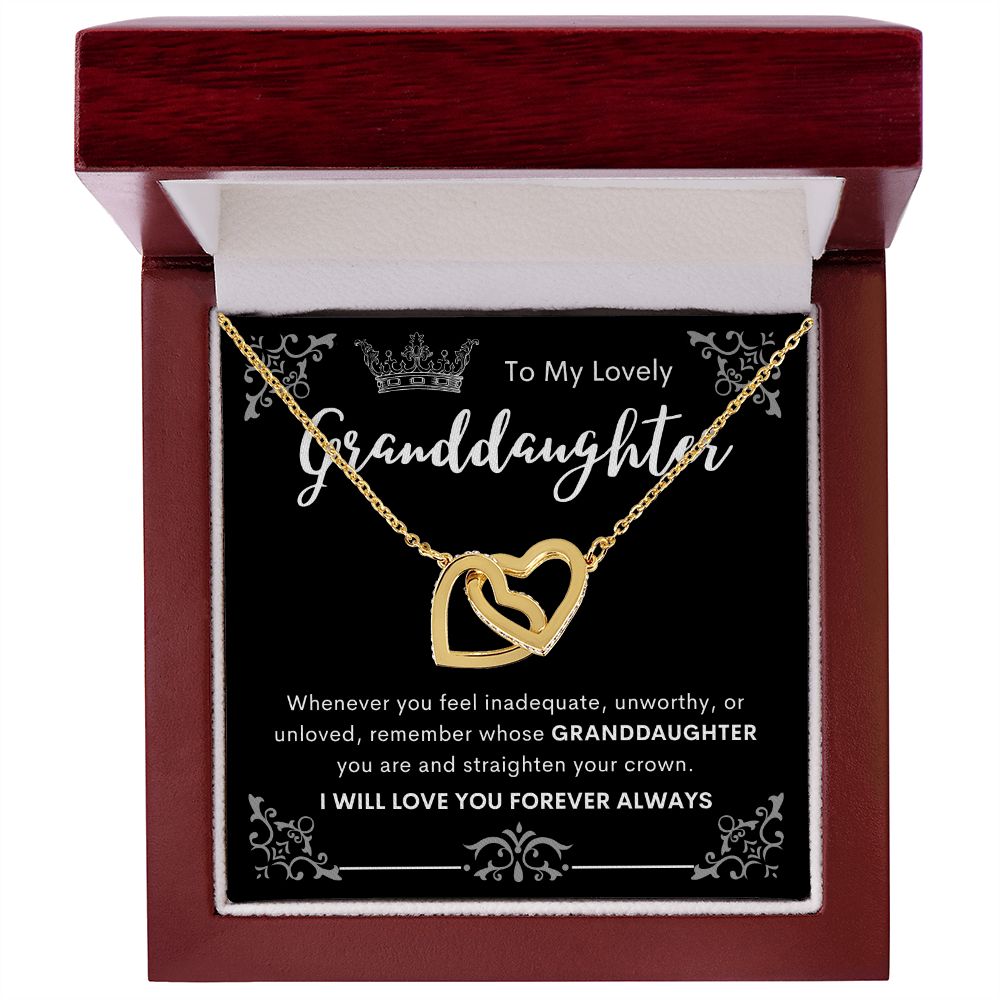 To My Lovely Granddaughter | Interlocking Hearts necklace