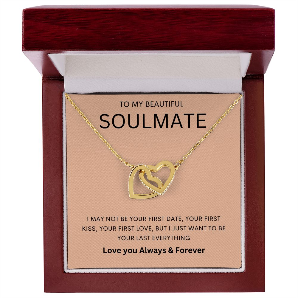 TO MY BEAUTIFUL SOULMATE | Interlocking Hearts necklace | Soulmate gift, Anniversary gift, Gift for soulmate Wife necklace,