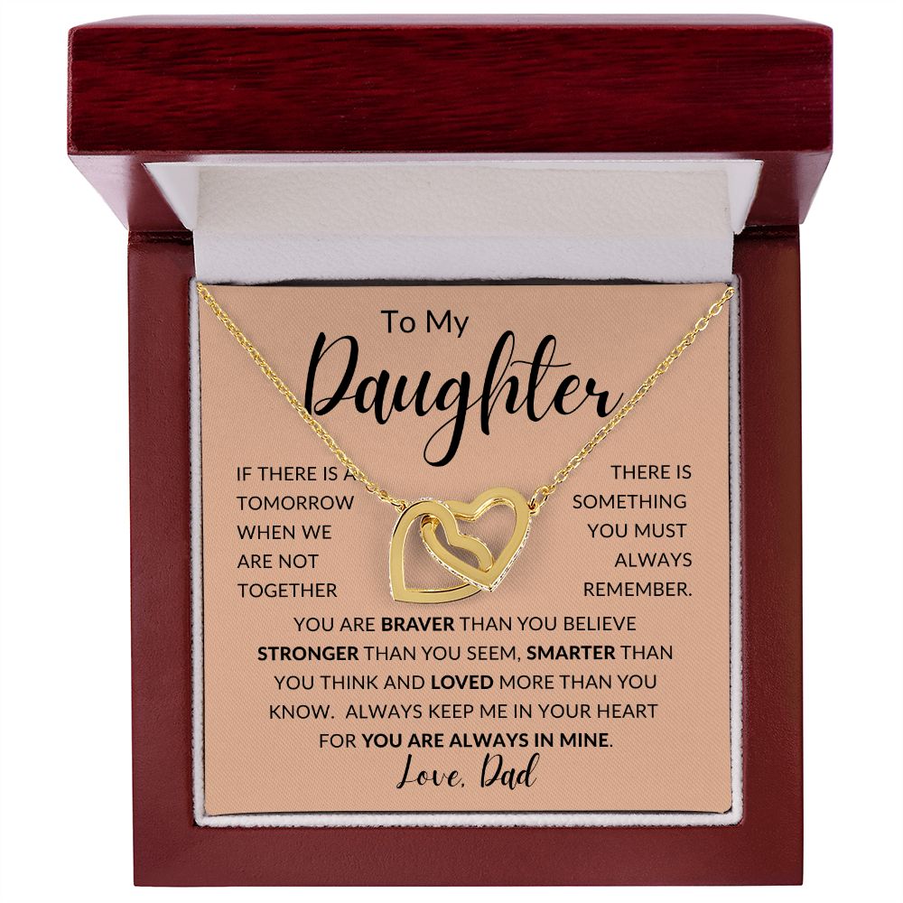 TO MY DAUGHTER | Interlocking Hearts necklace | Gift For Daughter, Daughter Necklace, Birthday Gift, To My Daughter Gift