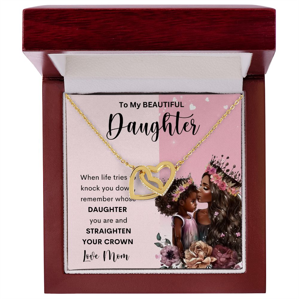 To My Beautiful Daughter | Interlocking Hearts necklace