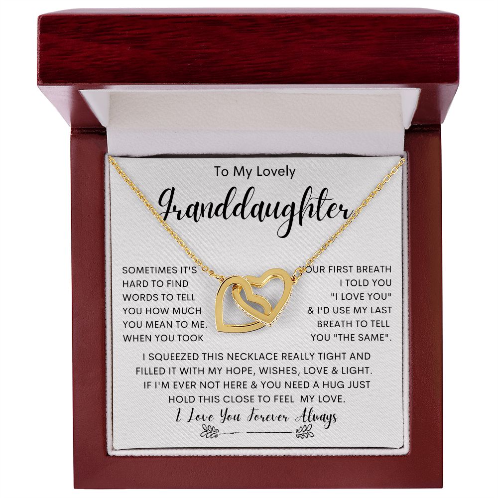 To My Lovely Granddaughter | Interlocking Hearts necklace