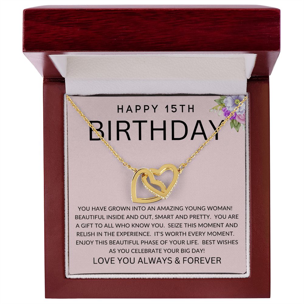 Happy 15th Birthday | Interlocking Hearts necklace