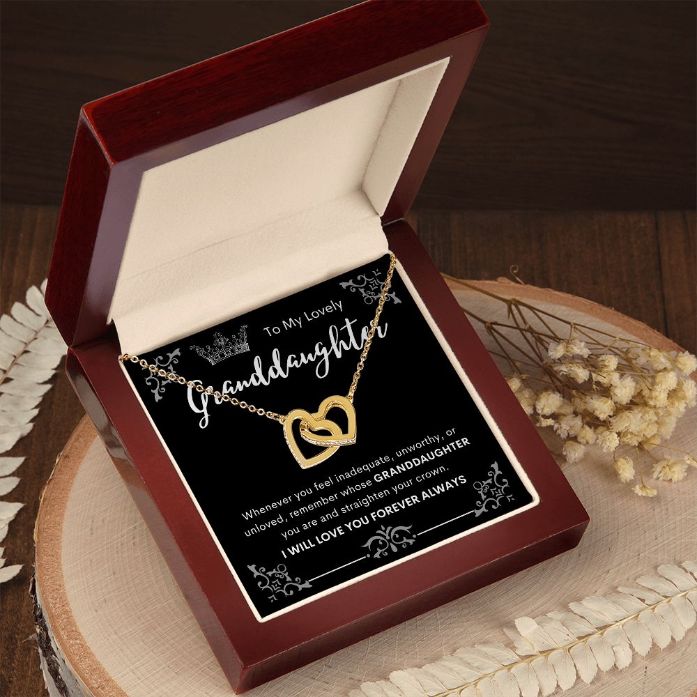 To My Lovely Granddaughter | Interlocking Hearts necklace