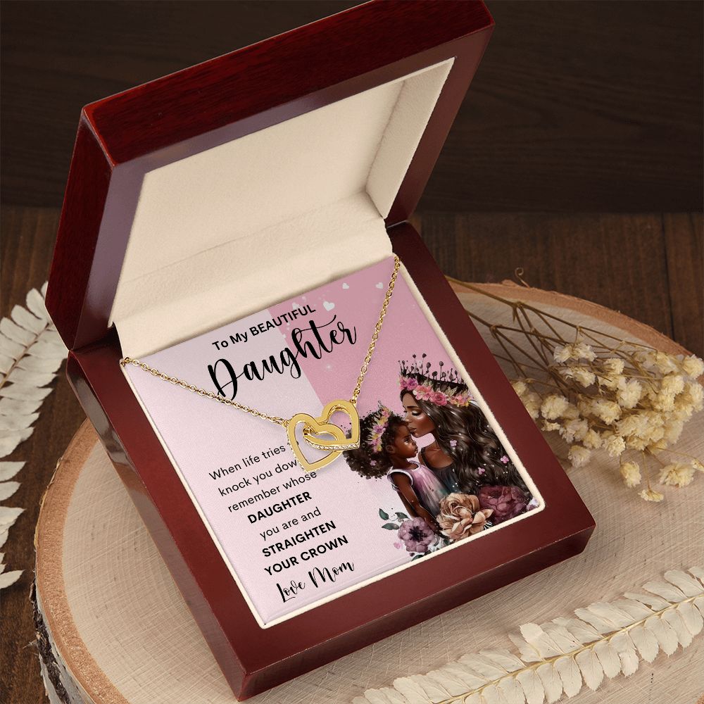 To My Beautiful Daughter | Interlocking Hearts necklace