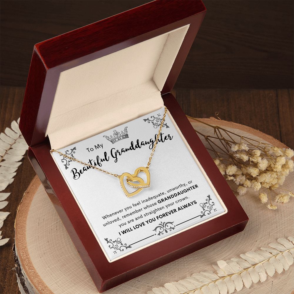 To My Beautiful Granddaughter | Interlocking Hearts necklace