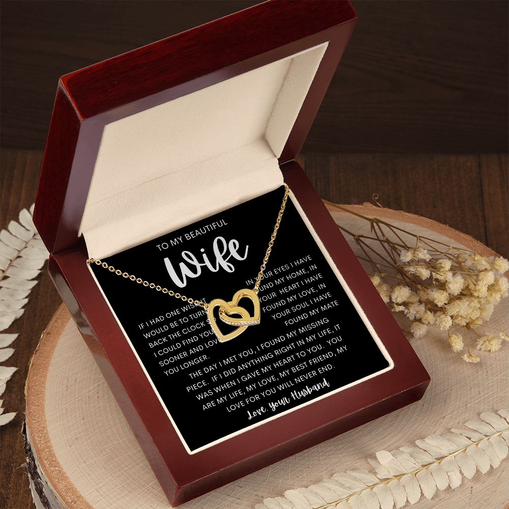 TO MY BEAUTIFUL WIFE | Interlocking Hearts | Anniversary gift, Gift from husband, Wife birthday gift, Wife anniversary, Gift for wife