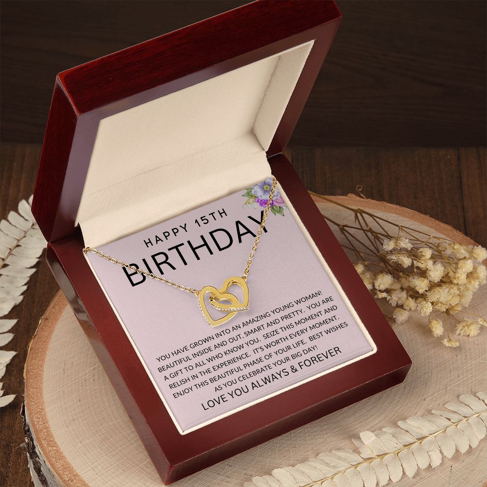Happy 15th Birthday | Interlocking Hearts necklace