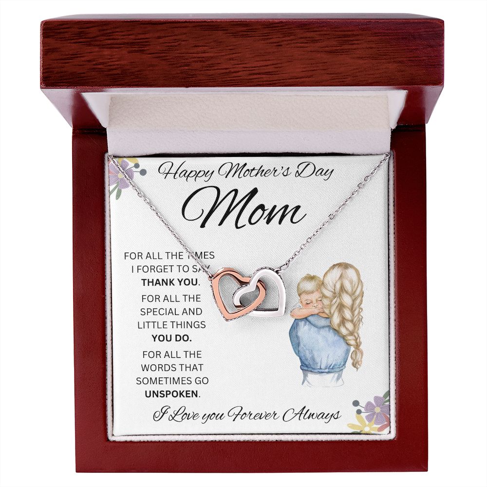 Happy Mother's Day Mom | Interlocking Hearts necklace