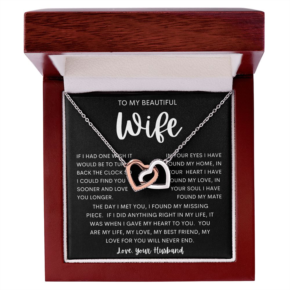 TO MY BEAUTIFUL WIFE | Interlocking Hearts | Anniversary gift, Gift from husband, Wife birthday gift, Wife anniversary, Gift for wife