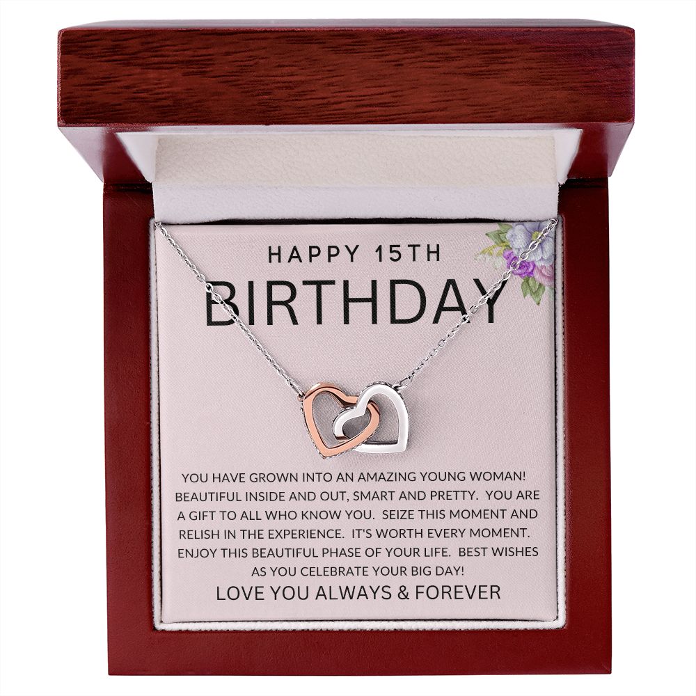 Happy 15th Birthday | Interlocking Hearts necklace