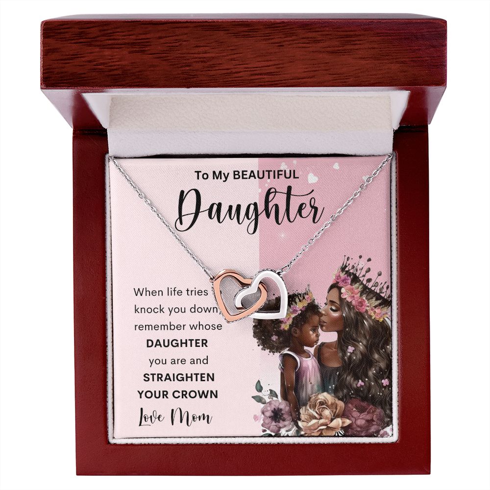 To My Beautiful Daughter | Interlocking Hearts necklace