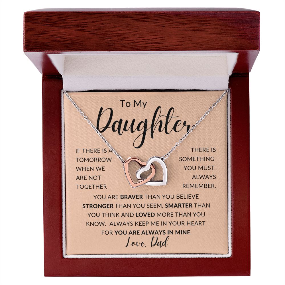 TO MY DAUGHTER | Interlocking Hearts necklace | Gift For Daughter, Daughter Necklace, Birthday Gift, To My Daughter Gift