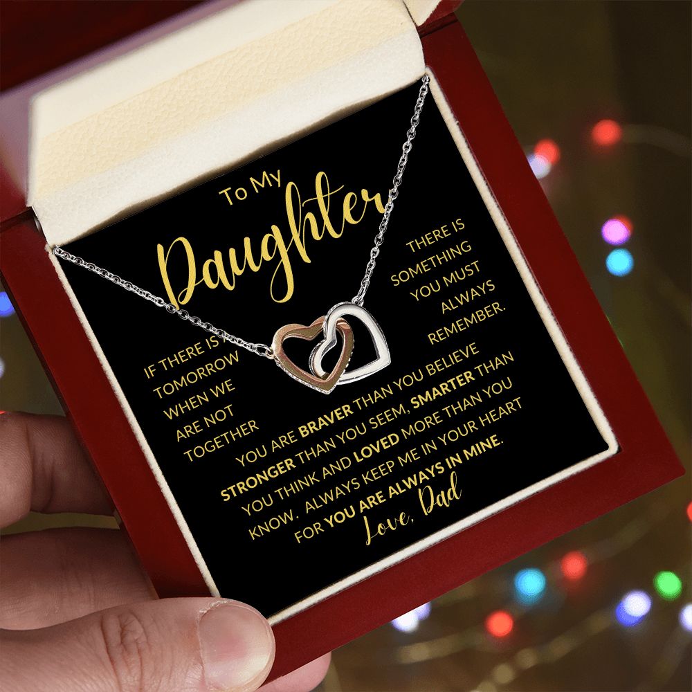 TO MY DAUGHTER | Interlocking Hearts necklace | Gift For Daughter, Daughter Necklace, Birthday Gift, To My Daughter Gift