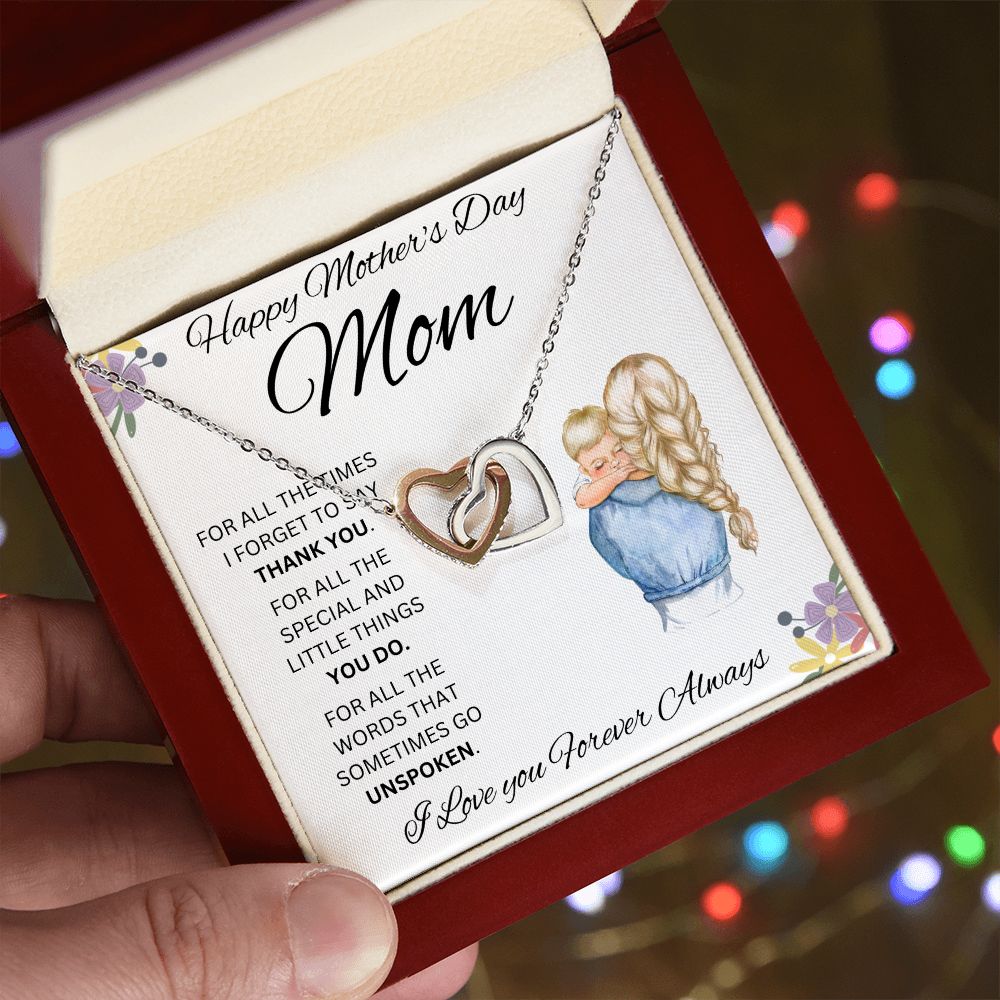 Happy Mother's Day Mom | Interlocking Hearts necklace