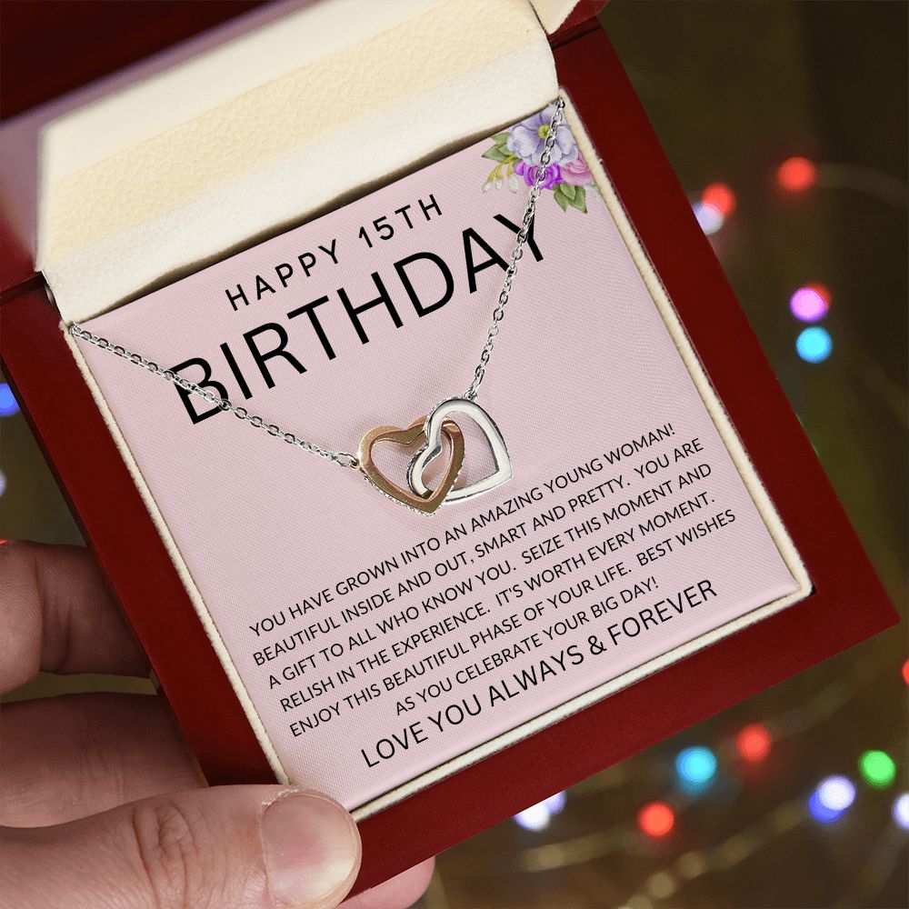 Happy 15th Birthday | Interlocking Hearts necklace