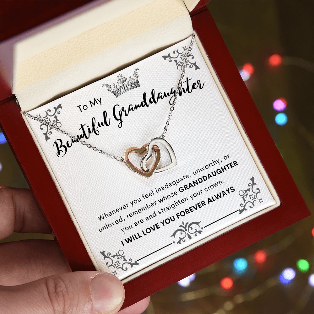 To My Beautiful Granddaughter | Interlocking Hearts necklace