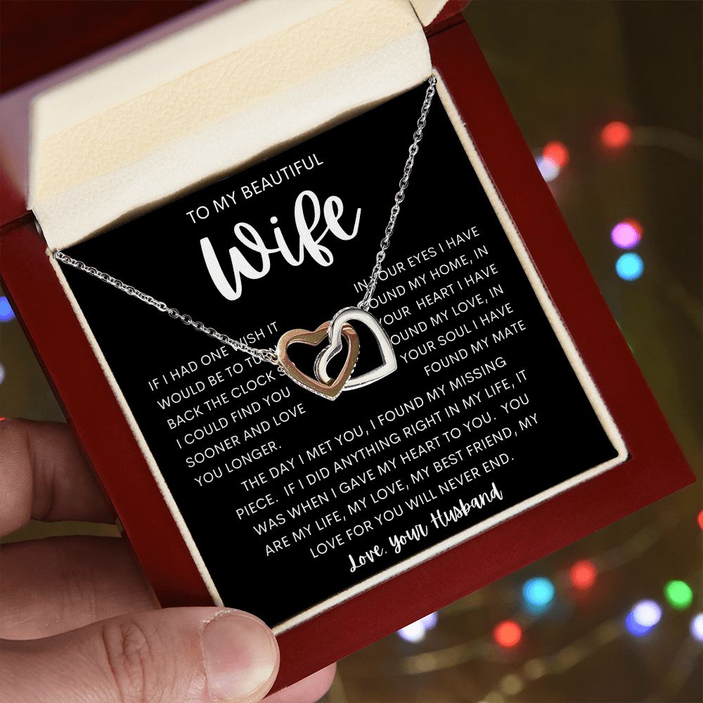 TO MY BEAUTIFUL WIFE | Interlocking Hearts | Anniversary gift, Gift from husband, Wife birthday gift, Wife anniversary, Gift for wife