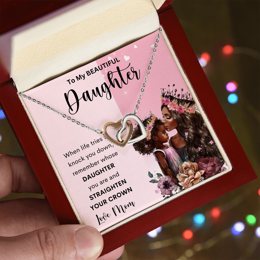 To My Beautiful Daughter | Interlocking Hearts necklace