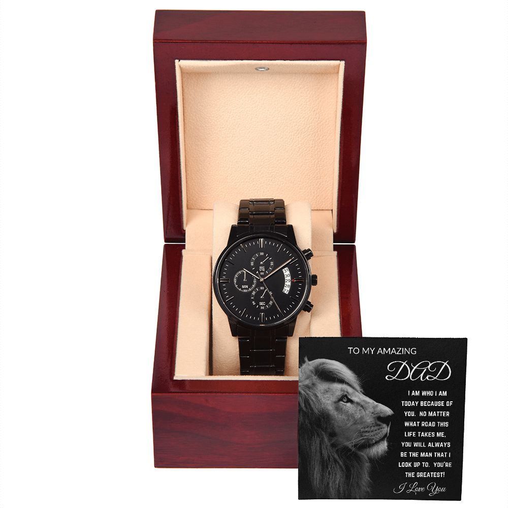 To My Dad | Black Chronograph Watch | Because Of You