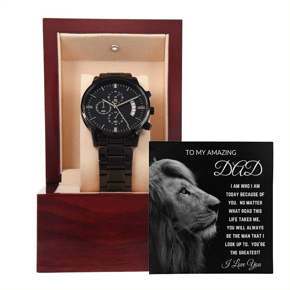 To My Dad | Black Chronograph Watch | Because Of You