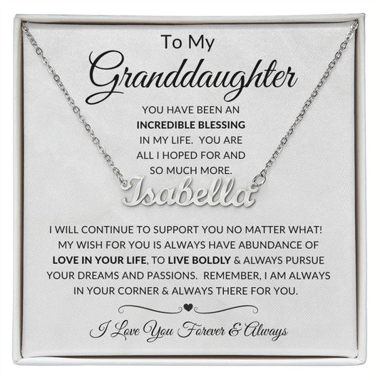 To My Granddaughter | Custom Name Necklace | Birthday gift, Gift from grandma, Gift from grandpa, graduation gift