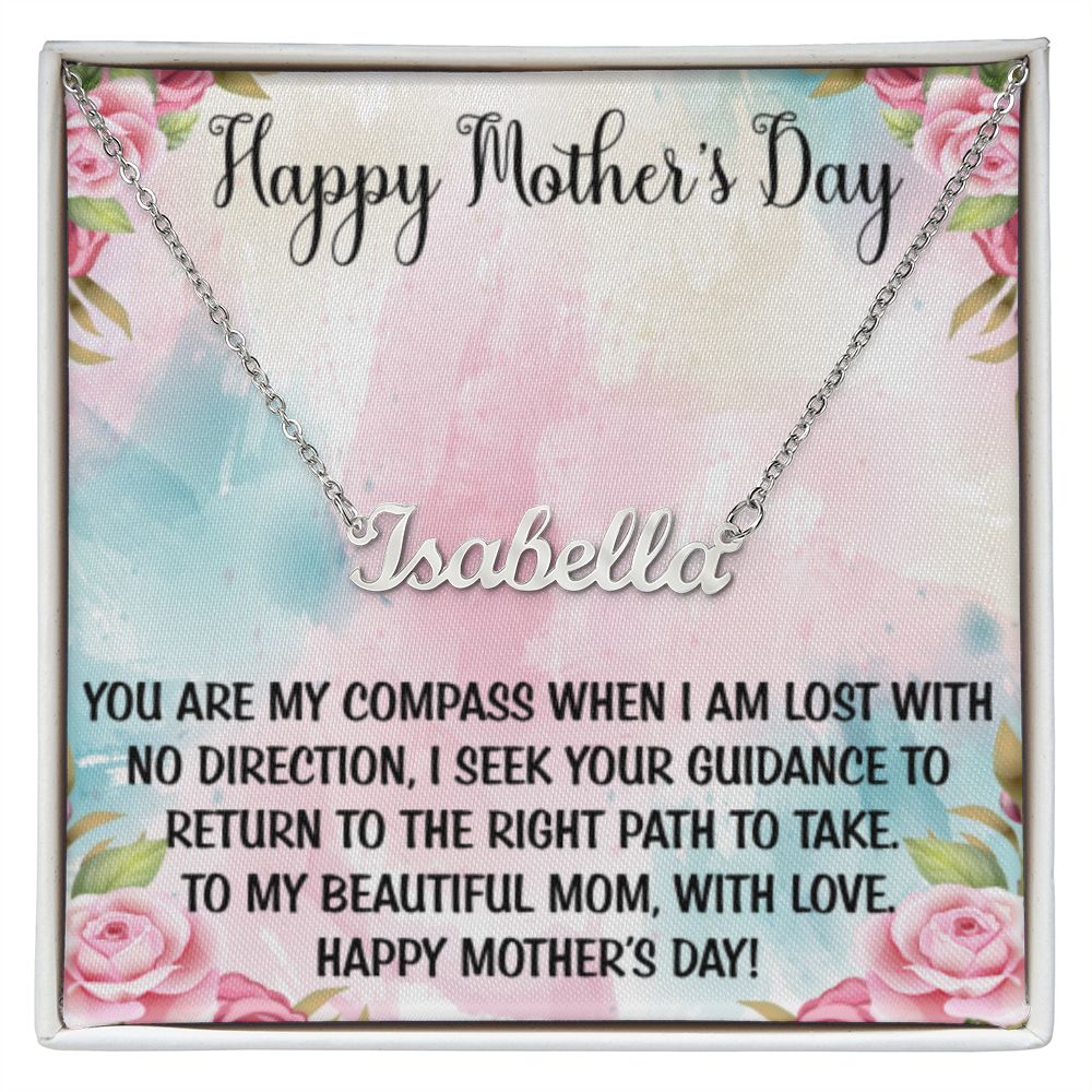 Happy Mother's Day | Personalized Name Necklace | Mothers Day Gifts, Gift From Daughter, Necklace For Mom, Gift from Son